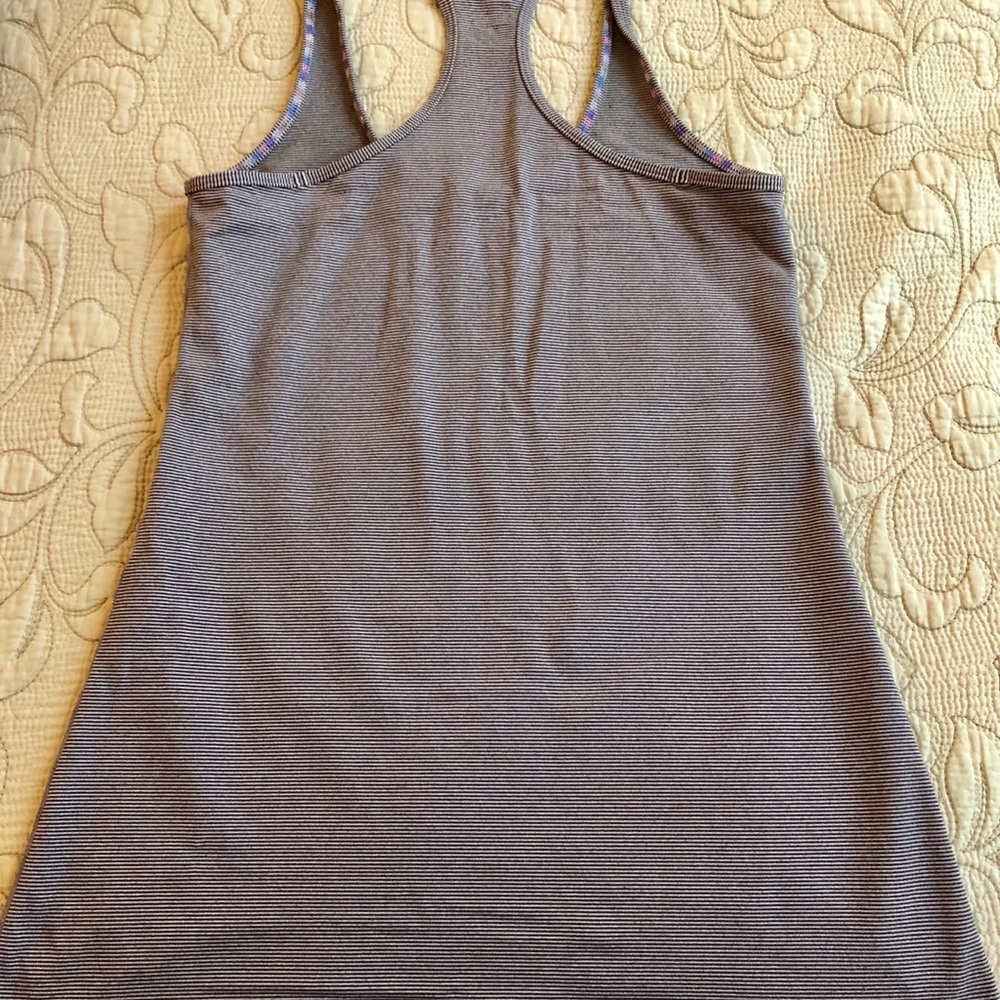 Lululemon Purple Stripe Running Top